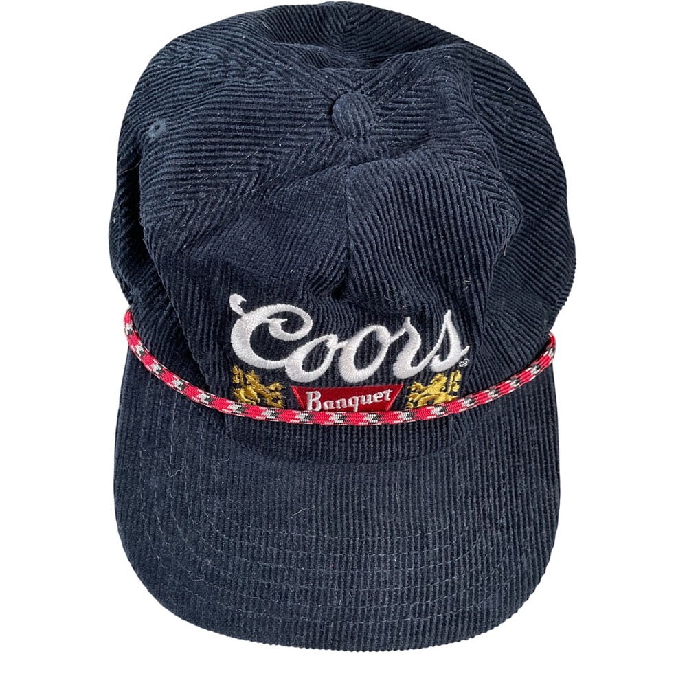 Coors Banquet Corduroy Hat Mens OSFA Navy Blue Rope Snapback Cap Mad Engine
